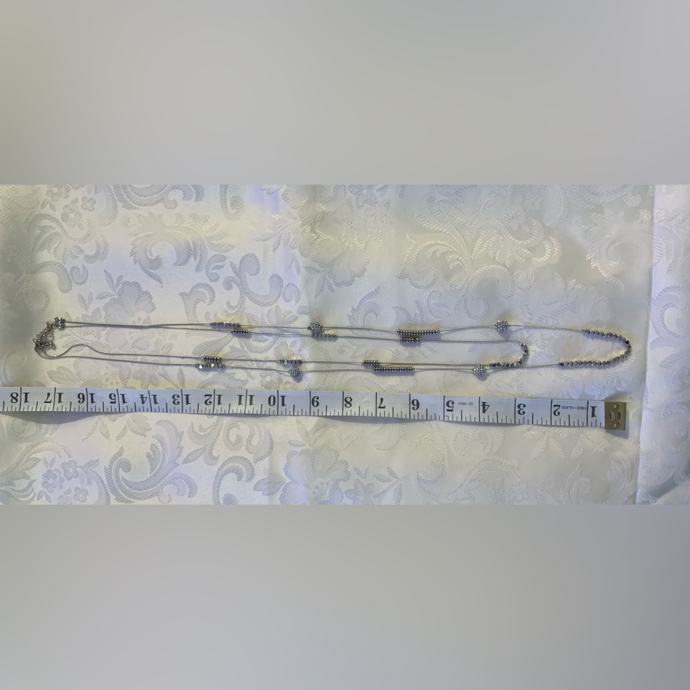 Elegant Silver Beaded Necklace